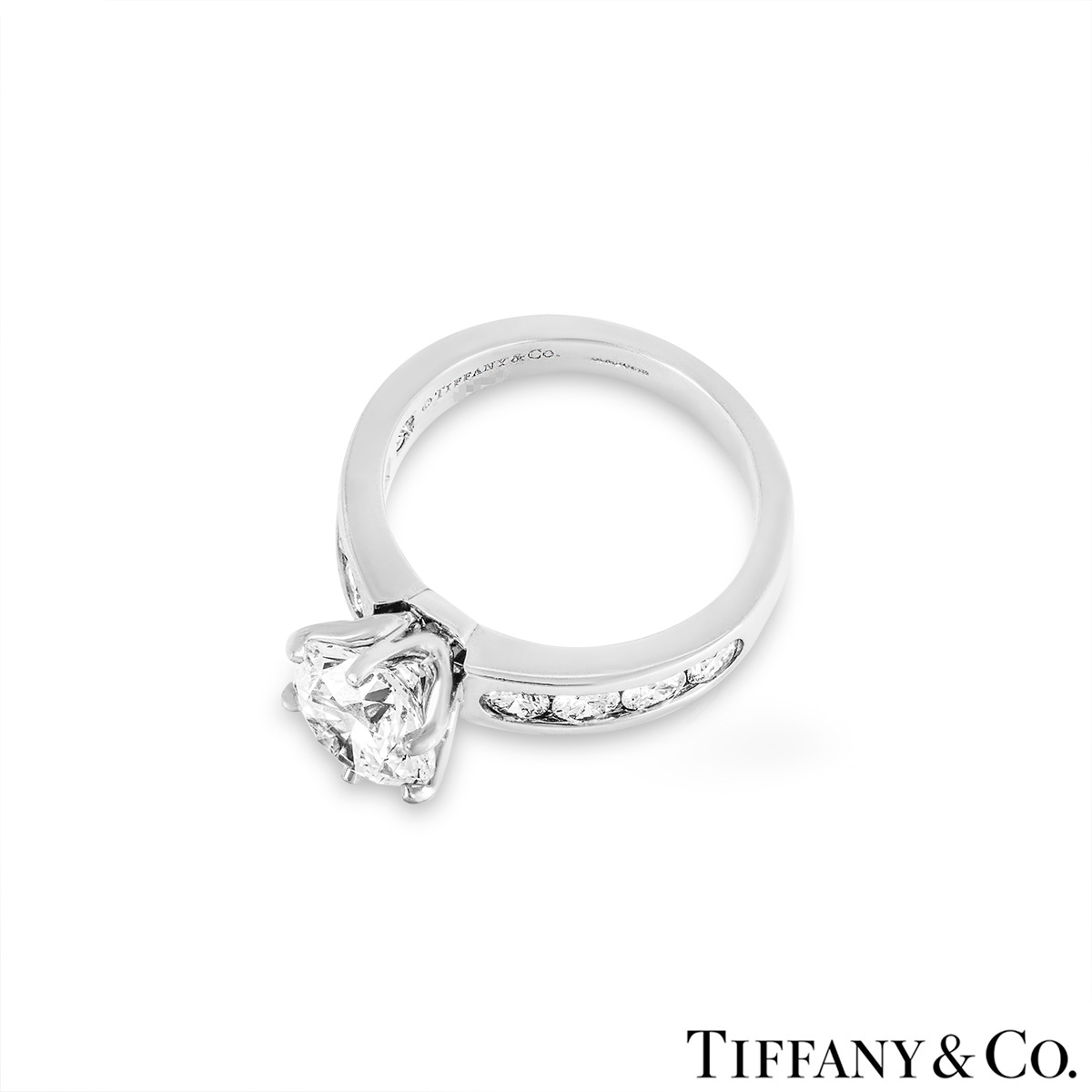 Tiffany & Co. Platinum Round Brilliant Cut Diamond Setting Ring 2.04ct F/VS1 XXX